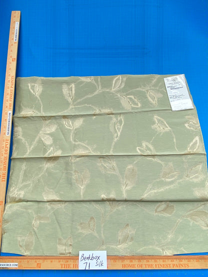 14 Berkbox71 Scalamandre Square Silk Grey Watkins Maharajah Arctic Reversible Green Cream Damask Tree Foliage MSRP USD348/y