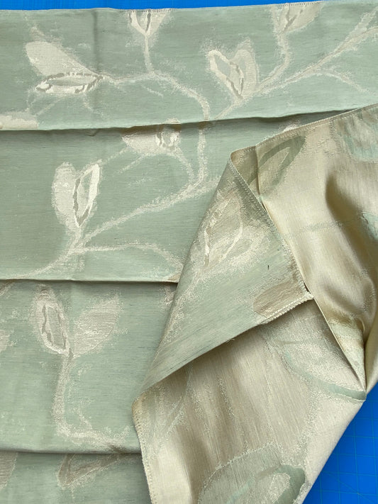 15 Berkbox71 Scalamandre Square Silk Grey Watkins Maharajah Arctic Reversible Green Cream Damask Tree Foliage MSRP USD348/y