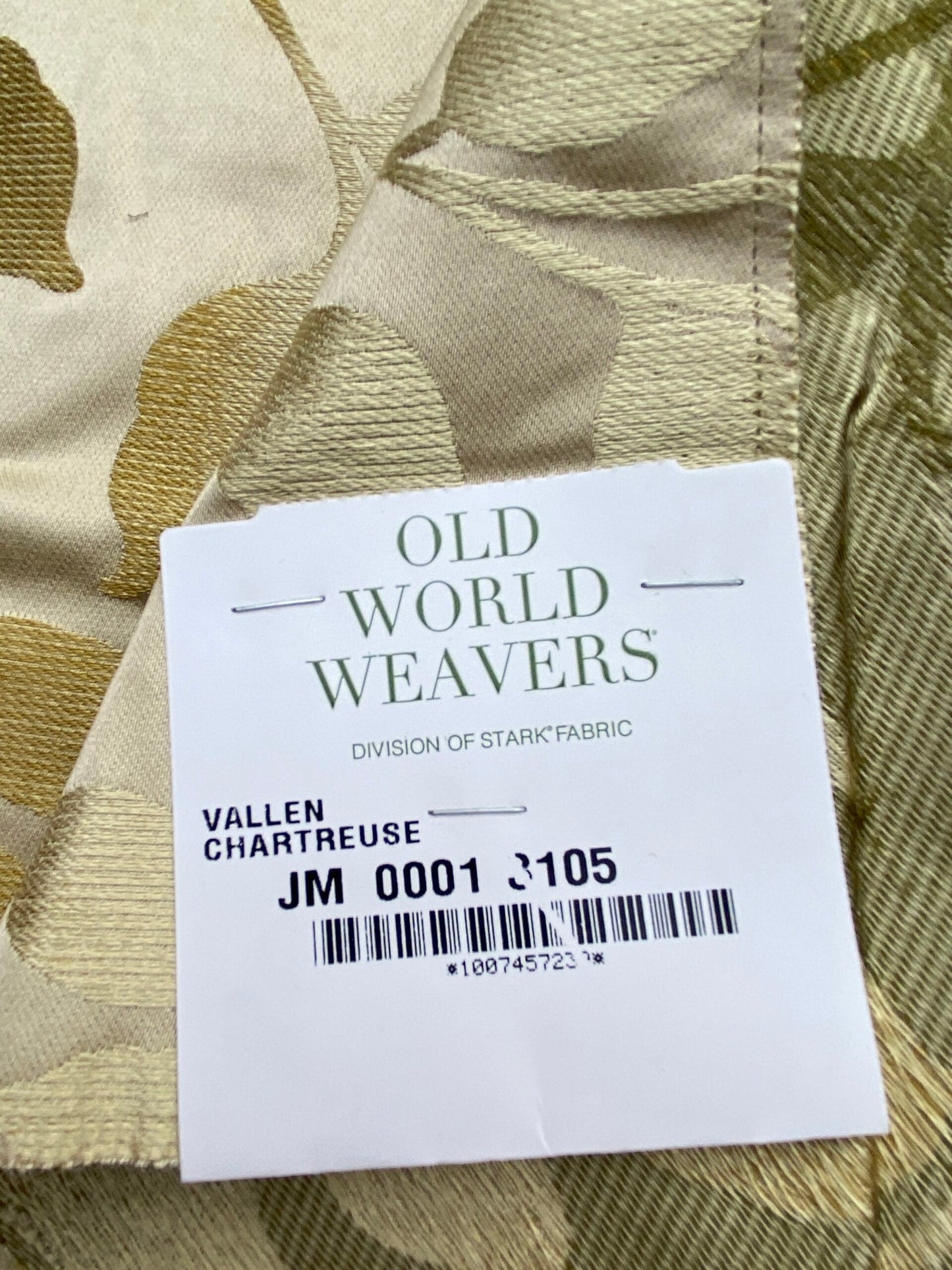 17 Berkbox71 Scalamandre Square Silk Old World Weavers Vallen Chartreuse Green Yellow Silk Leaf Woven  MSRP USD642/y
