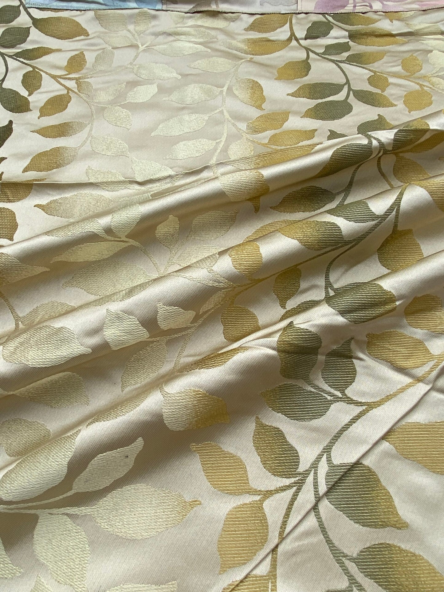 17 Berkbox71 Scalamandre Square Silk Old World Weavers Vallen Chartreuse Green Yellow Silk Leaf Woven  MSRP USD642/y