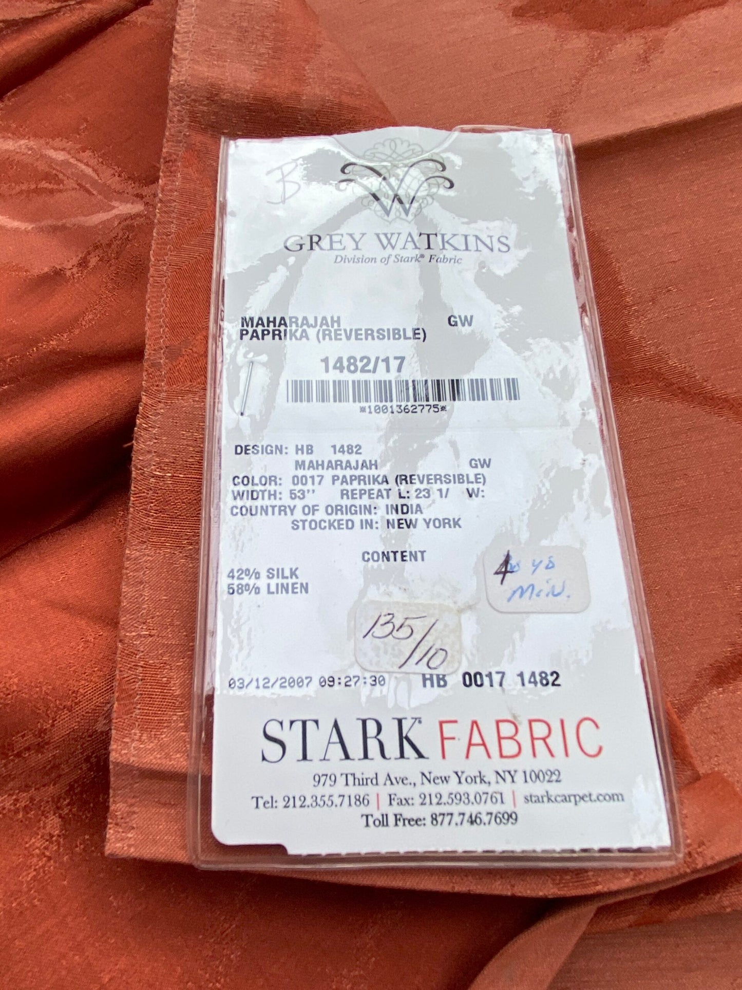 19 Berkbox71 Scalamandre Square Silk Grey Watkins Maharajah Paprika Reversible Red Tree Foliage MSRP USD348/y