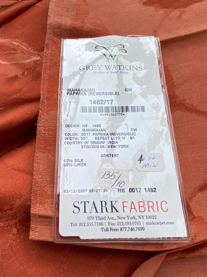 19 Berkbox71 Scalamandre Square Silk Grey Watkins Maharajah Paprika Reversible Red Tree Foliage MSRP USD348/y