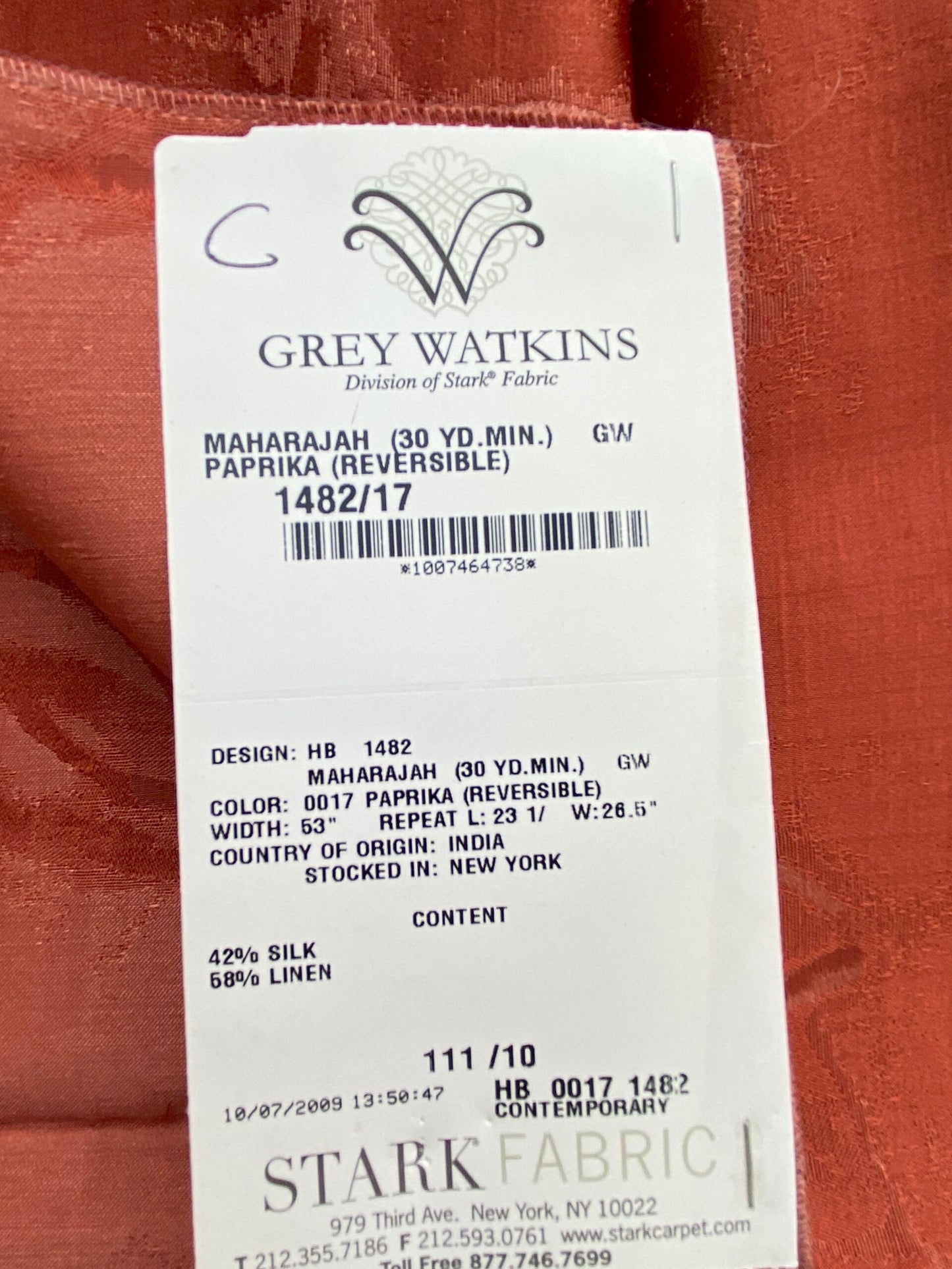 20 Berkbox71 Scalamandre Square Silk Grey Watkins Maharajah Paprika Reversible Red Tree Foliage MSRP USD348/y