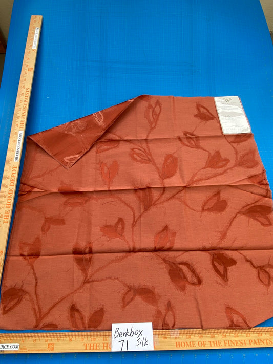 21 Berkbox71 Scalamandre Square Silk Grey Watkins Maharajah Paprika Reversible Red Tree Foliage MSRP USD348/y