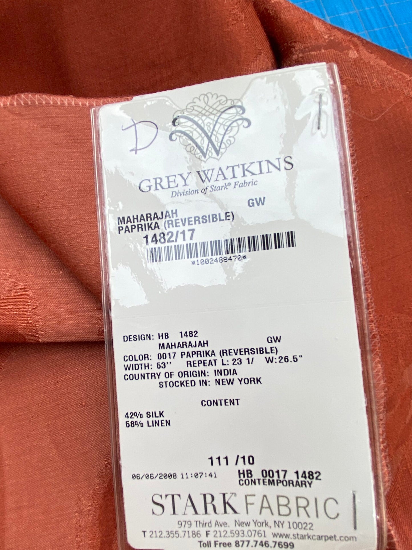 21 Berkbox71 Scalamandre Square Silk Grey Watkins Maharajah Paprika Reversible Red Tree Foliage MSRP USD348/y