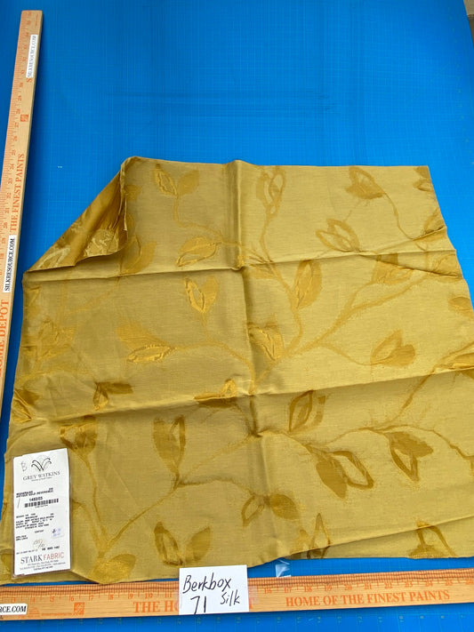 24 Berkbox71 Scalamandre Square Silk Grey Watkins Maharajah Antique Gold Reversible Gold Tree Foliage MSRP USD348/y