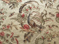 Vervain Pajaro Exotico Print Fabric In Document Beige Light Brown Red Pink Linen Cotton 2.8 Yards MSRP$156/Y