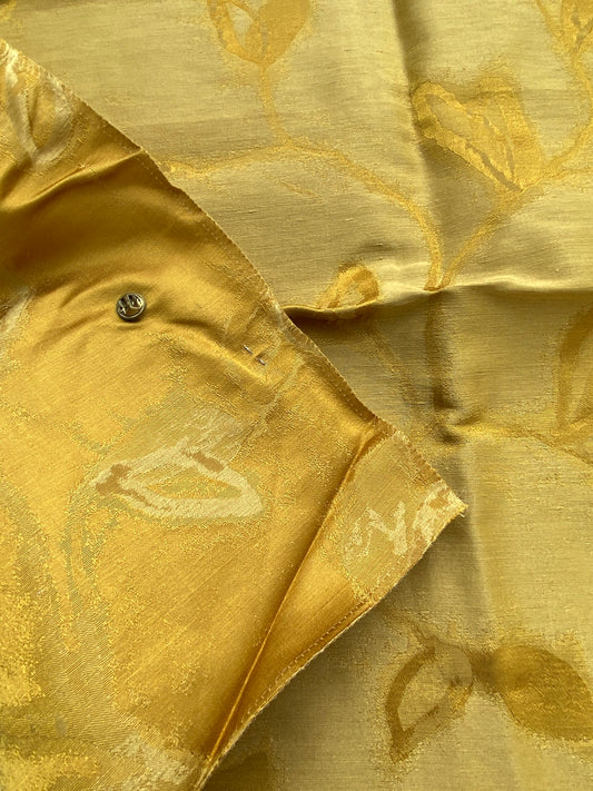 24 Berkbox71 Scalamandre Square Silk Grey Watkins Maharajah Antique Gold Reversible Gold Tree Foliage MSRP USD348/y