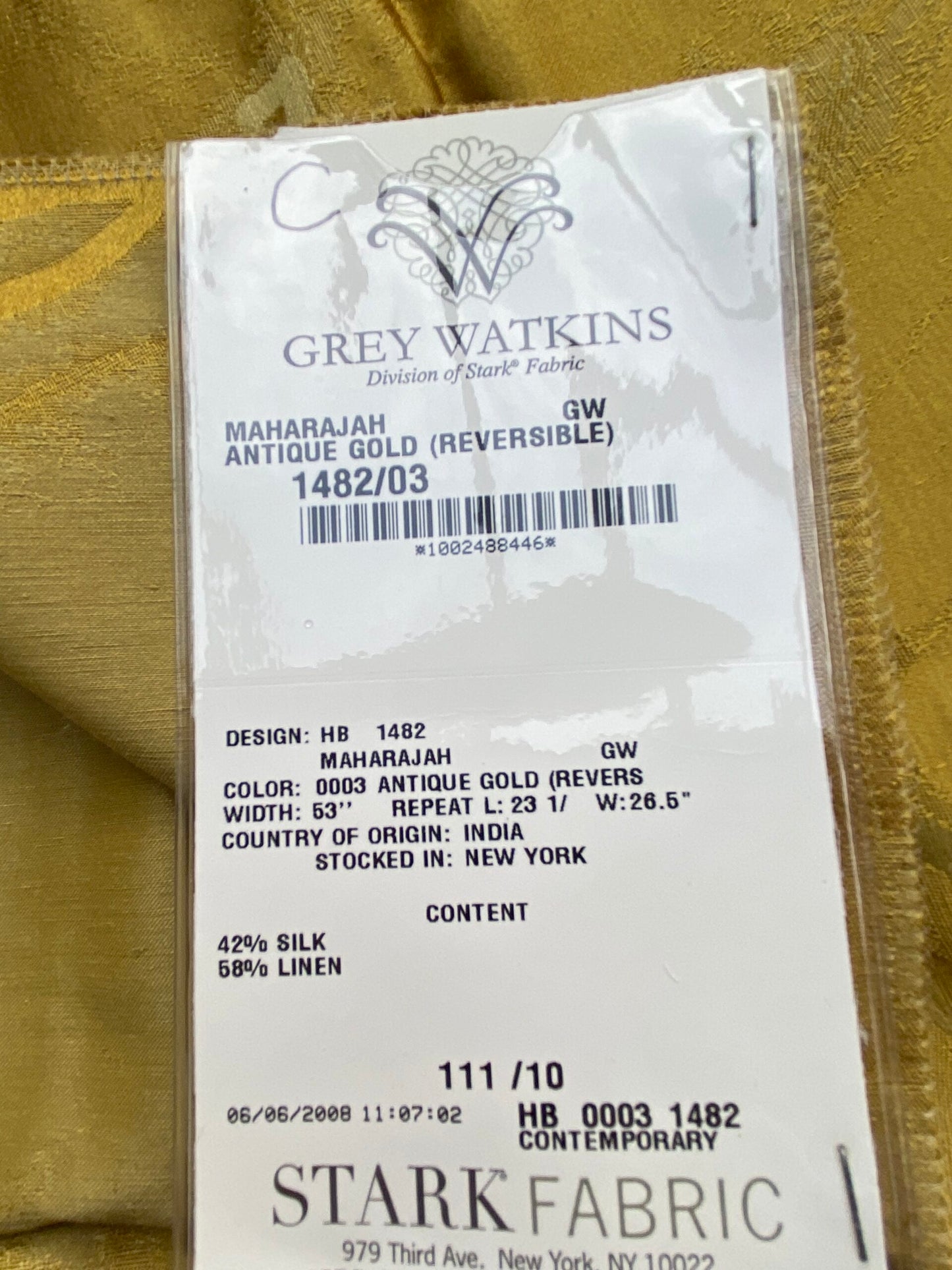 25 Berkbox71 Scalamandre Square Silk Grey Watkins Maharajah Antique Gold Reversible Gold Tree Foliage MSRP USD348/y