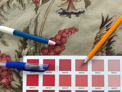 Vervain Pajaro Exotico Print Fabric In Document Beige Light Brown Red Pink Linen Cotton 2.8 Yards MSRP$156/Y