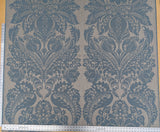 By yard Scalamandre Amelia Delphinium Blue Renaissance Damask Jacquard Linen Acanthus Feather MSRP USD 176/y