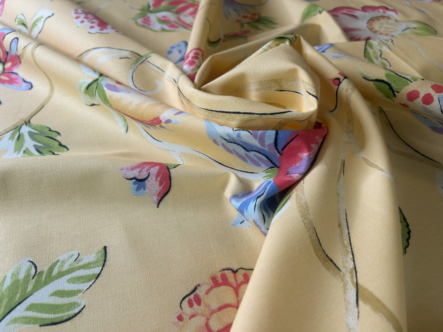 Thibaut Westfield Wild Flower Ladybug Dragon Fly Tulip Strawberry Rose Meadow Large 100% Cotton Gold Yellow Red Pink Blue