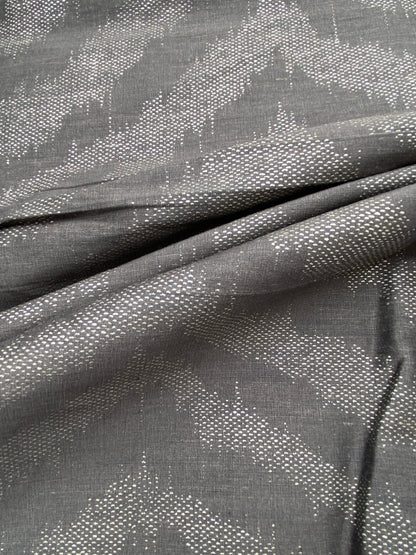 35 Berkbox71 Scalamandre Square Silk Bengali Print Charcoal Gray White MSRP USD 262/y