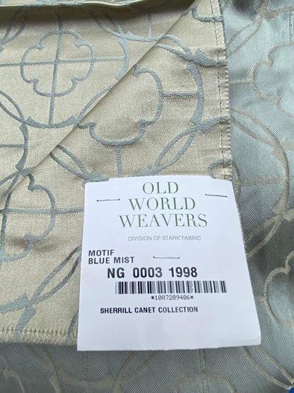 36 Berkbox71 Scalamandre Square Silk Old World Weavers Motif Blue Mist Silk Plain Medallion Geometric Graphic MSRP USD 304/y