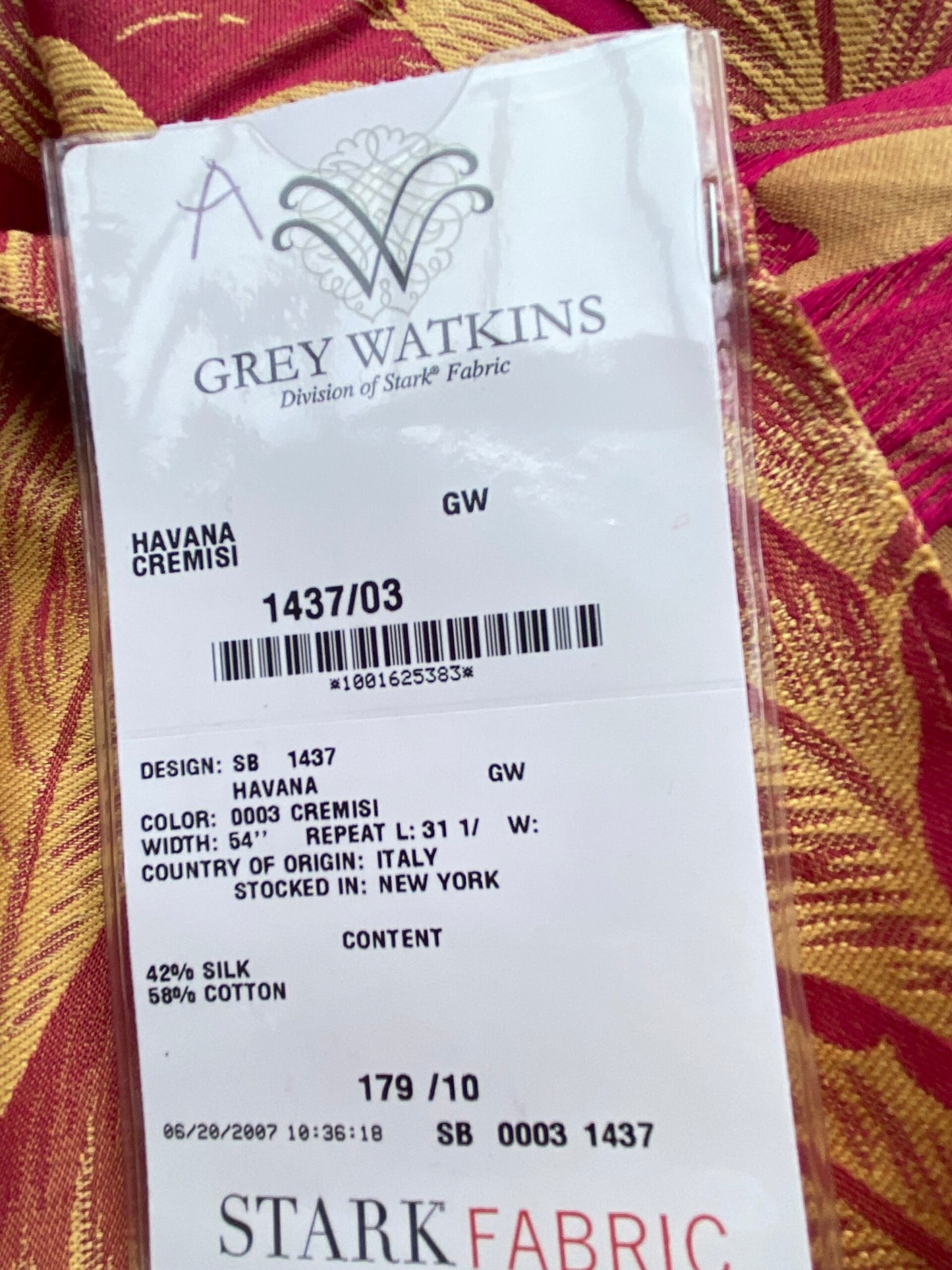 39 Berkbox71 Scalamandre Square Silk Grey Watkins Havana Cremisi Leaves Foliage Malvarosa Purple Gold Tropical MSRP USD 412/y