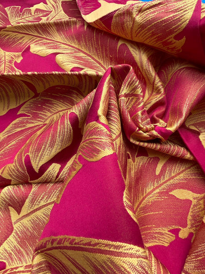 40 Berkbox71 Scalamandre Square Silk Grey Watkins Havana Cremisi Leaves Foliage Malvarosa Purple Gold Tropical MSRP USD 412/y