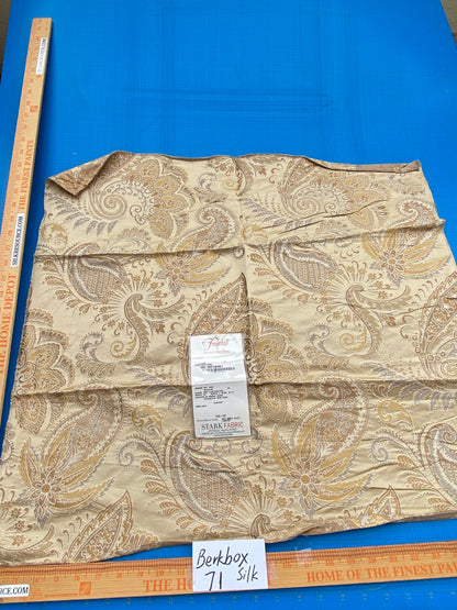 43 Berkbox71 Scalamandre Square Silk Fonthill Douglas Flax/Neutral Paisley Renaissance Damask  MSRP USD 336/y