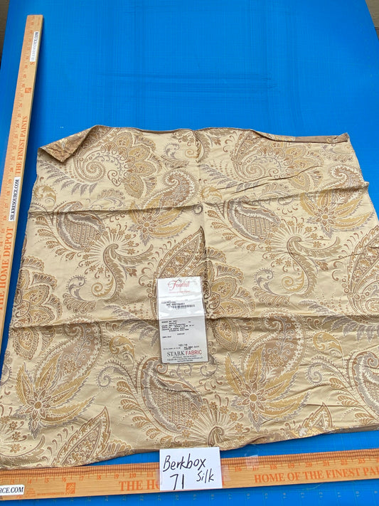 43 Berkbox71 Scalamandre Square Silk Fonthill Douglas Flax/Neutral Paisley Renaissance Damask  MSRP USD 336/y