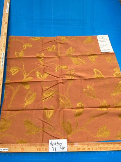 45 Berkbox71 Scalamandre Square Silk Grey Watkins Maharajah Copper Reversible Orange Contemporary MSRP USD 348/y