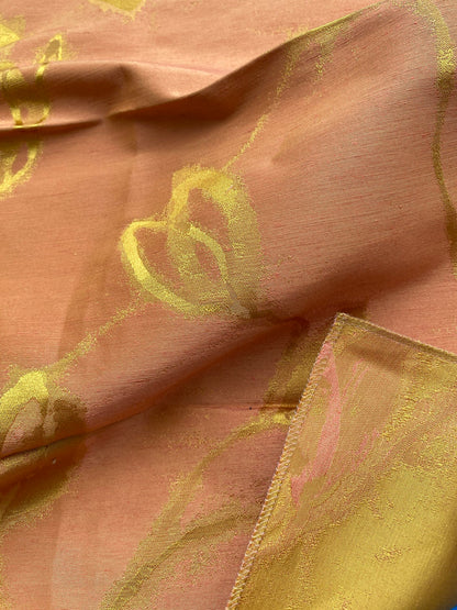 45 Berkbox71 Scalamandre Square Silk Grey Watkins Maharajah Copper Reversible Orange Contemporary MSRP USD 348/y