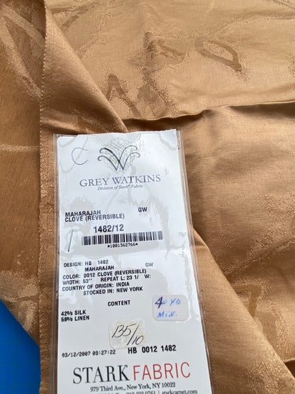 50 Berkbox71 Scalamandre Square Silk Grey Watkins Maharajah Clove Reversible Brown Contemporary MSRP USD 348/y