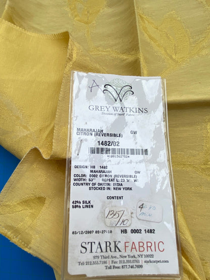 51 Berkbox71 Scalamandre Square Silk Grey Watkins Maharajah Citrun Reversible Yellow Contemporary MSRP USD 348/y