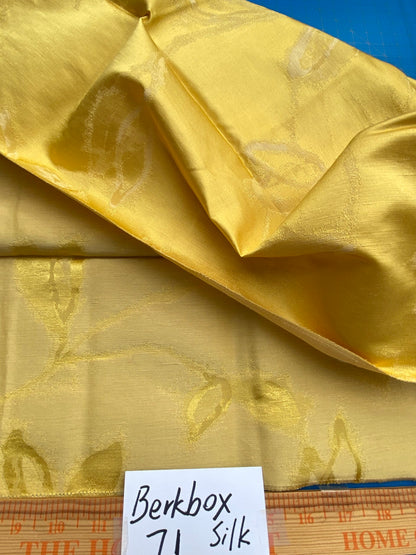 52 Berkbox71 Scalamandre Square Silk Grey Watkins Maharajah Citrun Reversible Yellow Contemporary MSRP USD 348/y