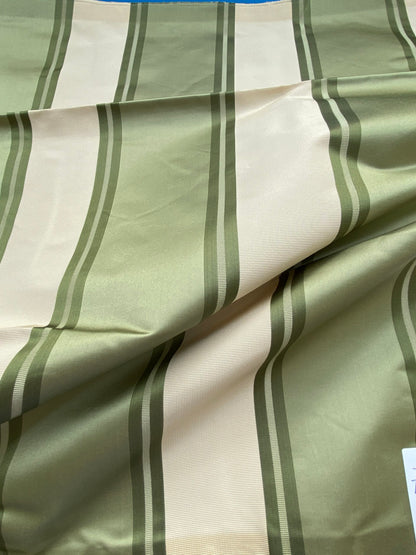 53 Berkbox71 Scalamandre Square Silk Old World Weavers Chaplin Grass Stripe Green White MSRP USD 300+/y