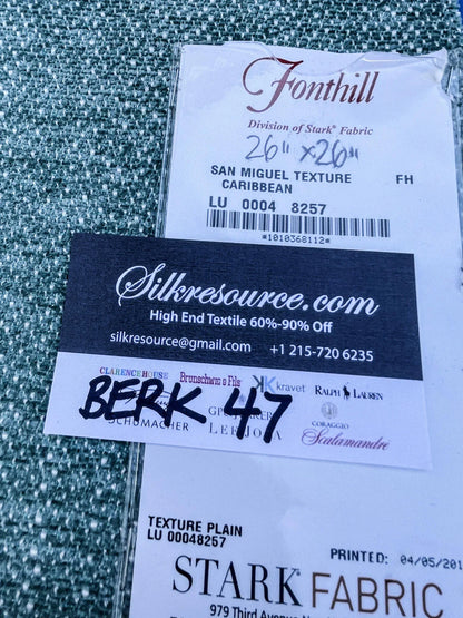 9 Berkbox47 26″x 26″ Square Scalamandre San Miguel Texture Caribbean Green