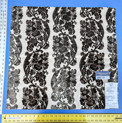 11 Berkbox47 27″x 27″ Square Scalamandre Rigato Graziella Espresso Cut Velvet Brown White