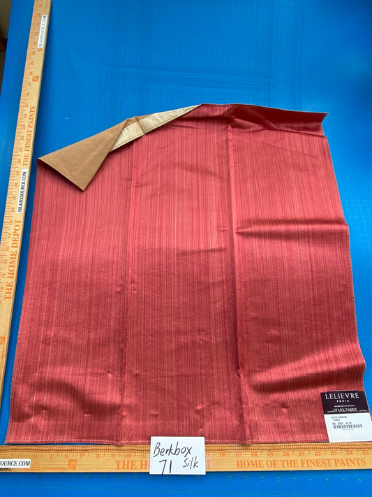 58 Berkbox71 Scalamandre Square Silk by Lelievre Satin Sabrina Rubis Red Plain MSRP USD 500+/y