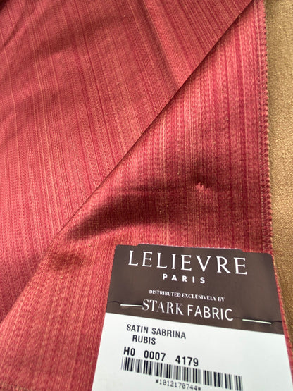 58 Berkbox71 Scalamandre Square Silk by Lelievre Satin Sabrina Rubis Red Plain MSRP USD 500+/y