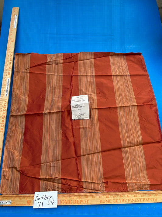 59 Berkbox71 Scalamandre Square Silk by Grey Watkins Ferrara Stripe Flame Red MSRP USD 152/y