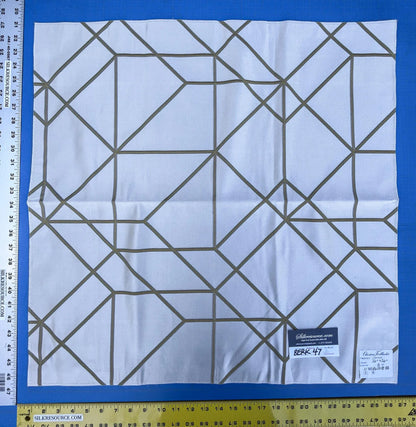 16 Berkbox47 26″x 26″ Square Christian Fischbacher Contour White Brown Geometric