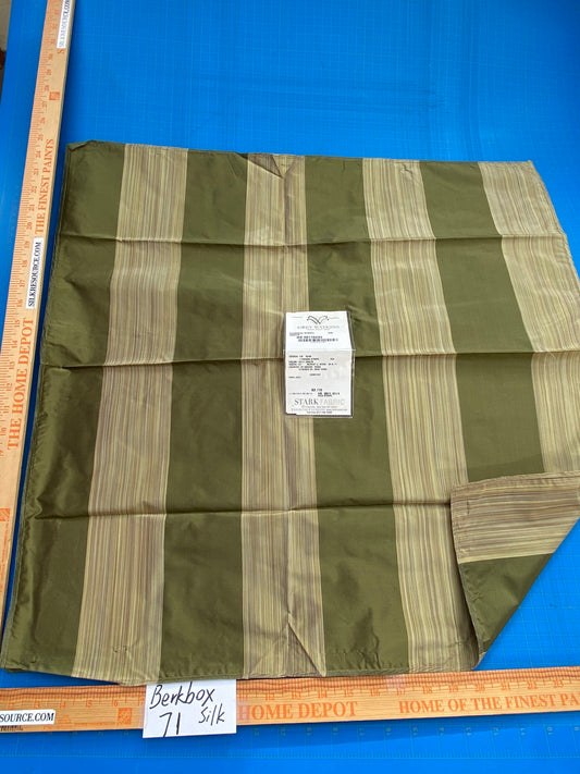 60 Berkbox71 Scalamandre Square Silk by Grey Watkins Ferrara Stripe Green MSRP USD 152/y