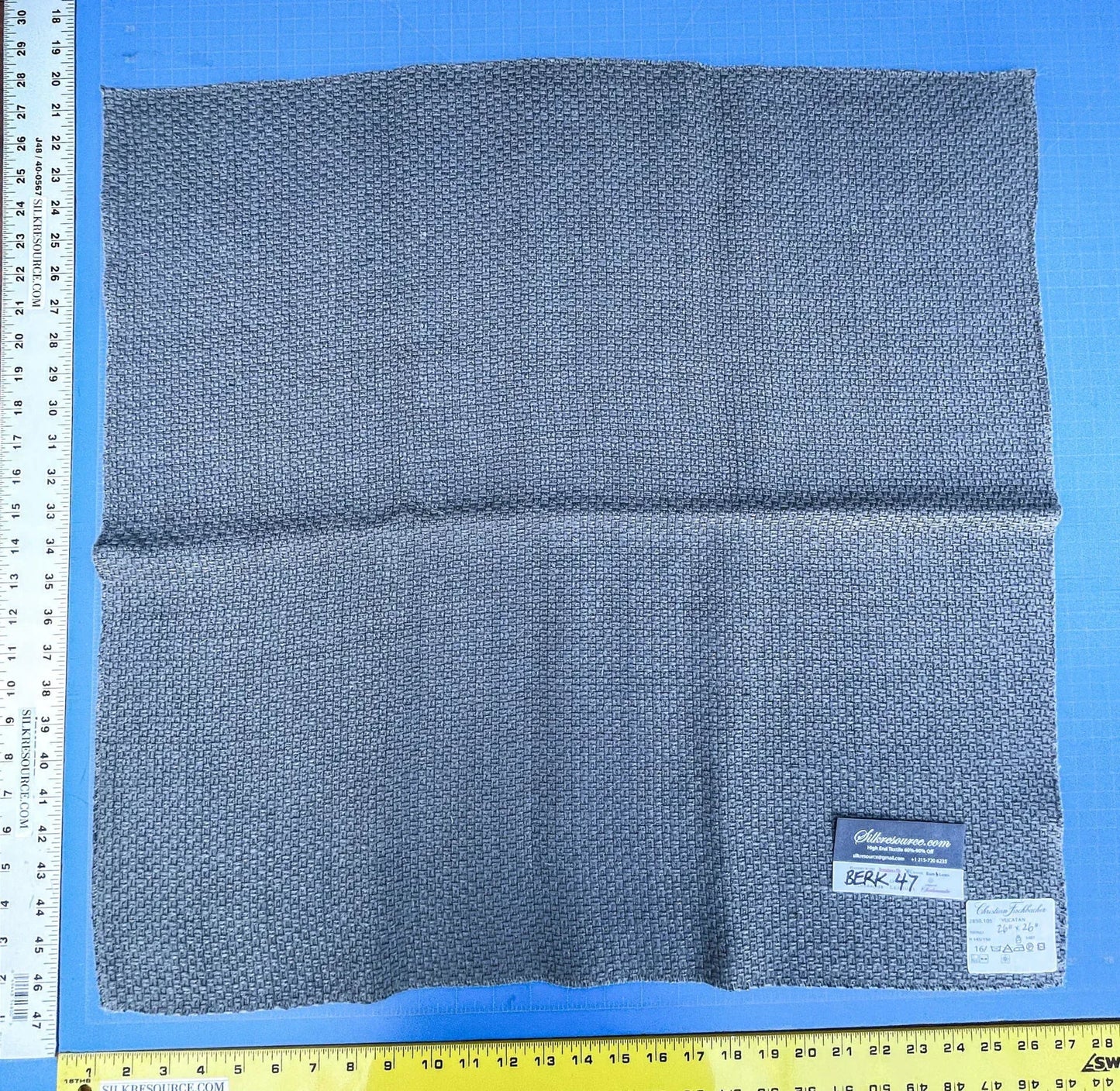 17 Berkbox47 26″x 26″ Square Christian Fischbacher Yucatan Dark Gray 100% Linen