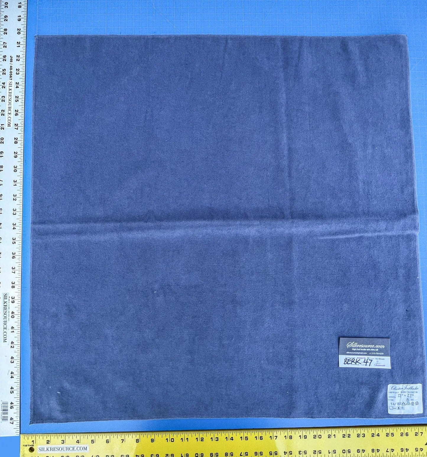 21 Berkbox47 27″x 27″ Square  Christian Fischbacher Benu Talent FR 100% Polyester Blue Solid Texture