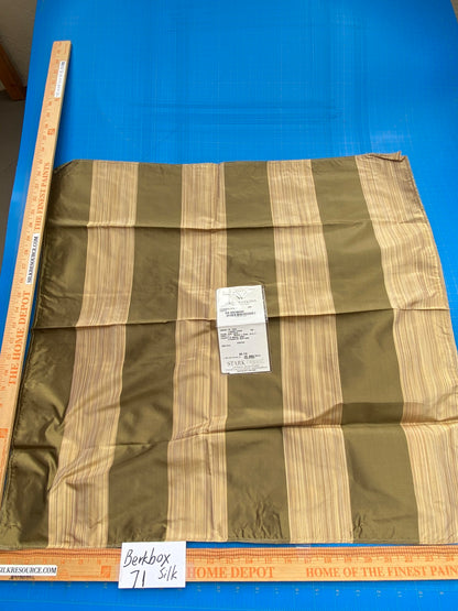 64 Berkbox71 Scalamandre Square Silk by Grey Watkins Ferrara Stripe Taupe MSRP USD 152/y