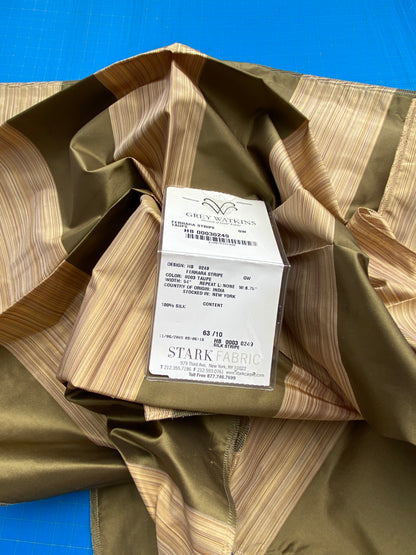 64 Berkbox71 Scalamandre Square Silk by Grey Watkins Ferrara Stripe Taupe MSRP USD 152/y