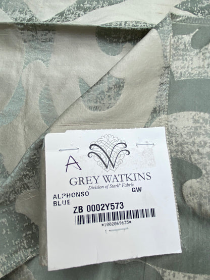 65 Berkbox71 Scalamandre Square Silk by Grey Watkins Alphonso Blue Damask Gray MSRP USD 228/y