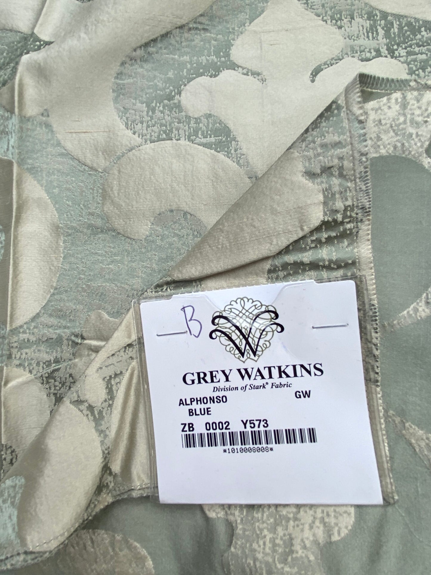 66 Berkbox71 Scalamandre Square Silk by Grey Watkins Alphonso Blue Damask Gray MSRP USD 228/y
