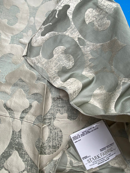 66 Berkbox71 Scalamandre Square Silk by Grey Watkins Alphonso Blue Damask Gray MSRP USD 228/y