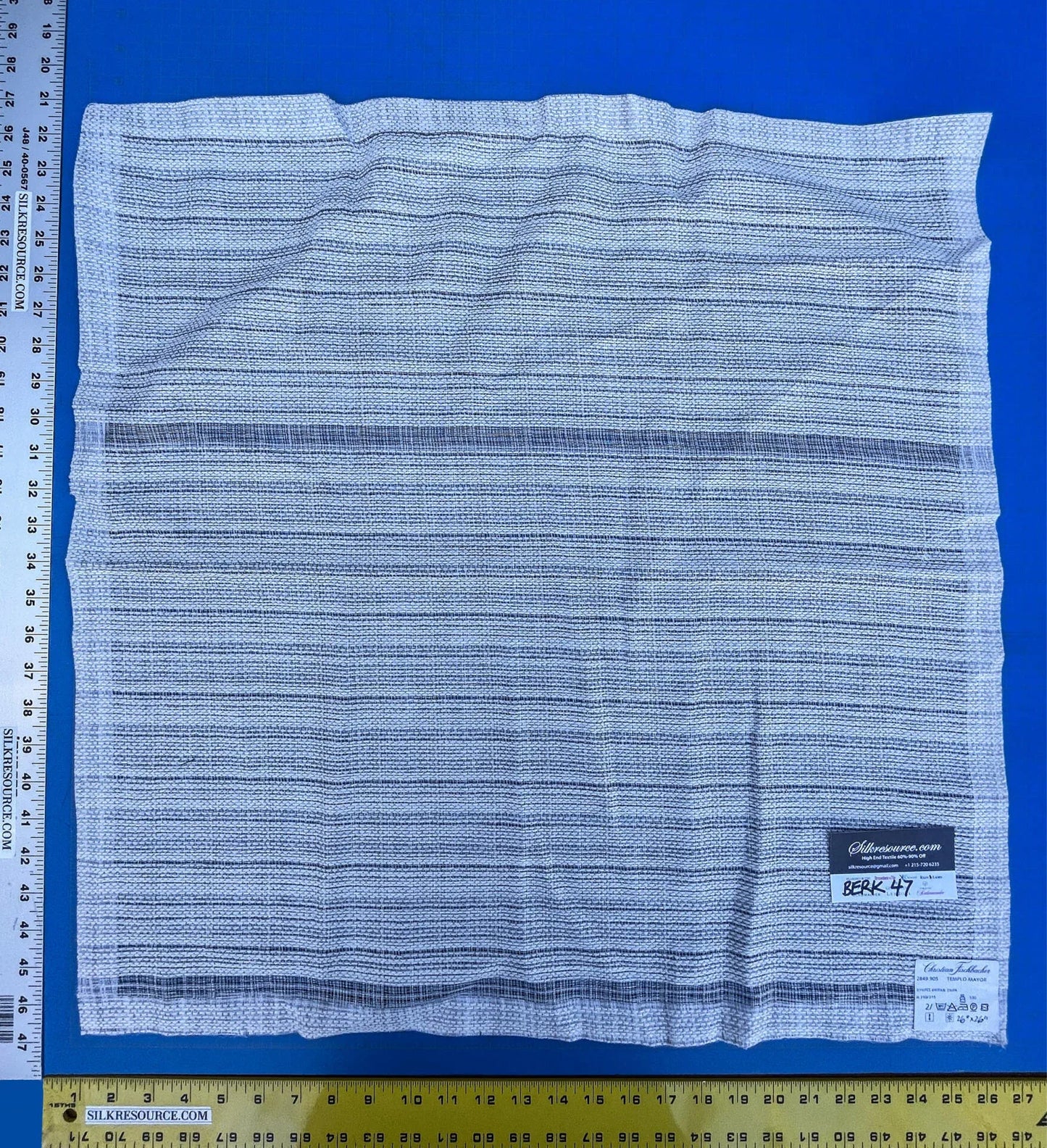 27 Berkbox47 26″x 26″ Square  Scalamandre Christian Fischbacher TEMPLO MAYOR Texture White Gray