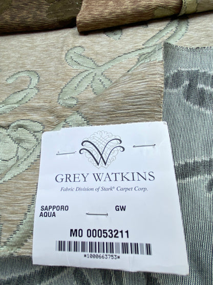 68 Berkbox71 Scalamandre Square Silk by Grey Watkins Sapporo Aqua Botanical Tree Foliage MSRP USD 516/y