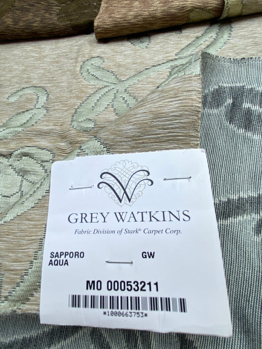 68 Berkbox71 Scalamandre Square Silk by Grey Watkins Sapporo Aqua Botanical Tree Foliage MSRP USD 516/y