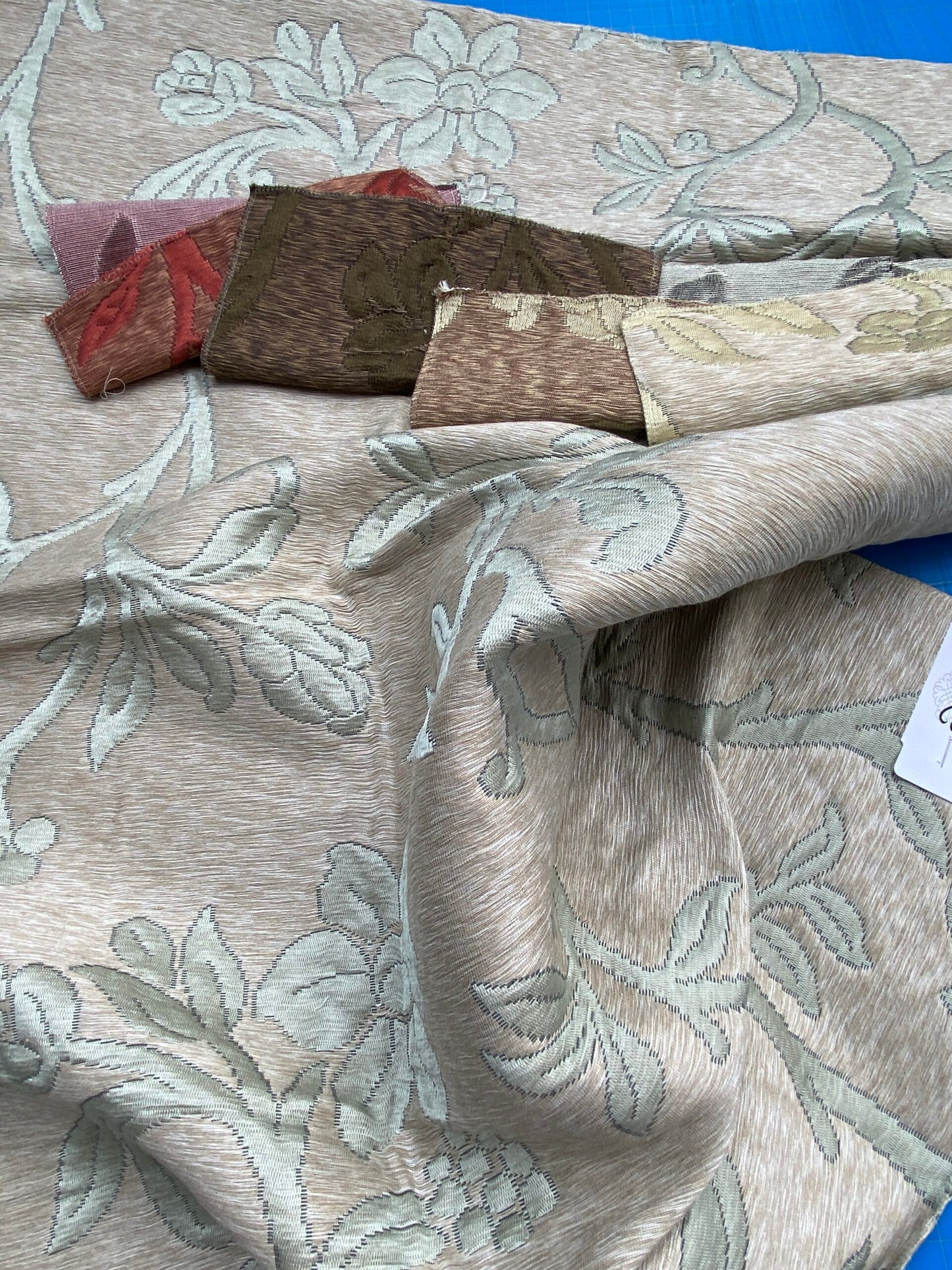 68 Berkbox71 Scalamandre Square Silk by Grey Watkins Sapporo Aqua Botanical Tree Foliage MSRP USD 516/y