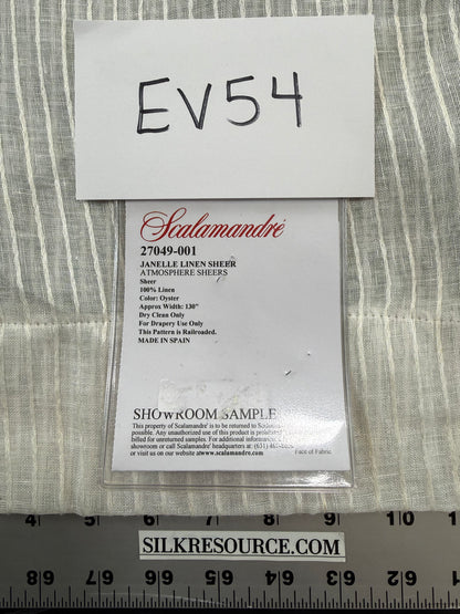 Scalamandre Janelle Linen Sheer Oyster White Stripe Texture 100% Linen - 2.4 yards