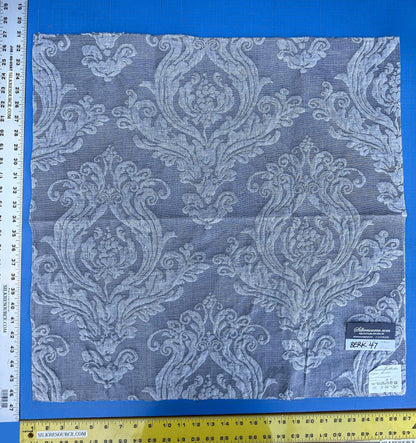 32 Berkbox47 27″x 27″ Square  Scalamandre Christian Fischbacher SOUVENIR Gray Renaissance Velvet
