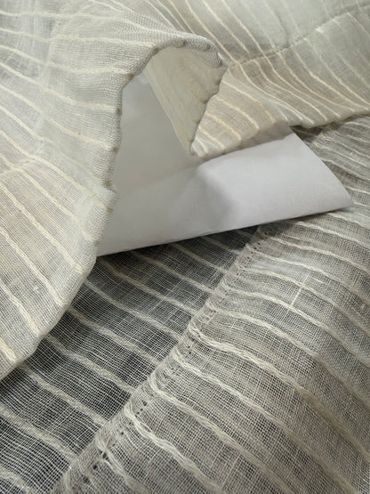 Scalamandre Janelle Linen Sheer Oyster White Stripe Texture 100% Linen - 2.4 yards