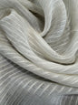 Scalamandre Janelle Linen Sheer Oyster White Stripe Texture 100% Linen - 2.4 yards